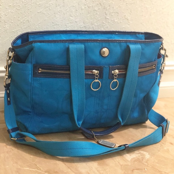 blue coach diaper bag
